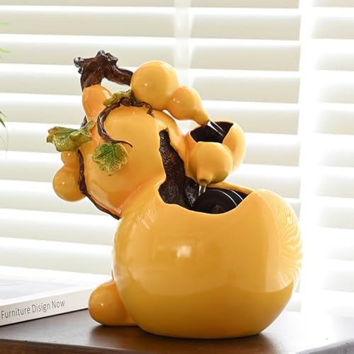 Light Yellow Tabletop Fountain Gourd Decorative Ornament