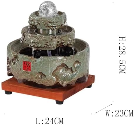 Yellow Tabletop Fountain Ceramic Water Decor