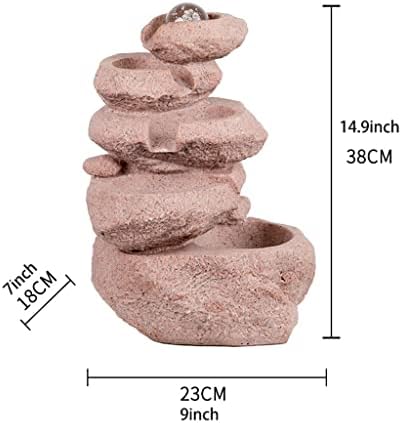 BIOMICE Tabletop Water Fountain with LED Lights and Crystal Ball for Home Office Bedroom Decor