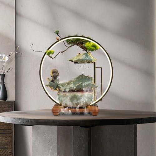 Banborba Tabletop Fountain with LED Light and Mist