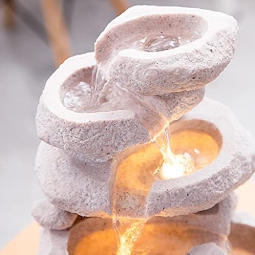 BIOMICE Tabletop Water Fountain with LED Lights and Crystal Ball for Home Office Bedroom Decor