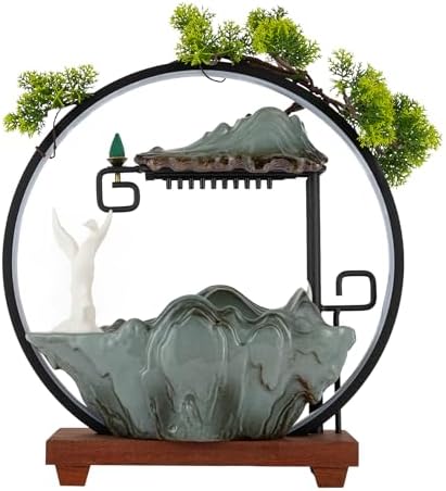 Type9 Fountain Waterfall Tabletop with LED Light and Automatic Pump