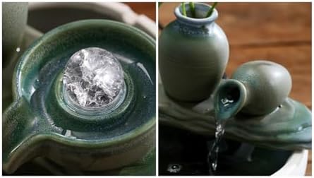 Ceramic Tabletop Fountain Indoor Decor with Water Flow and Feng Shui Benefits
