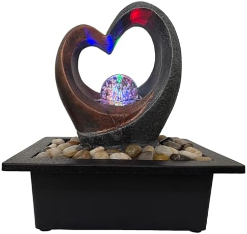 Spinning Orb Rock Tabletop Fountain with LED Light and OnOff Switch