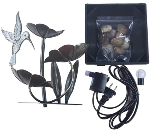 YOUUGIOR Tabletop Water Fountain with Lotus Leaf and River Rocks
