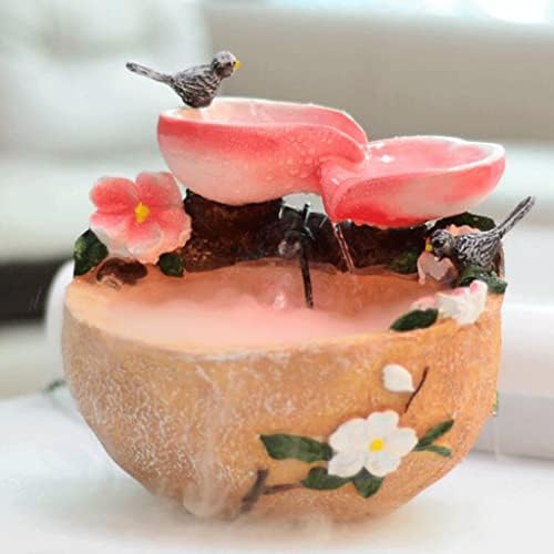 Pink Tabletop Fountain with Bird and Peach Design 1