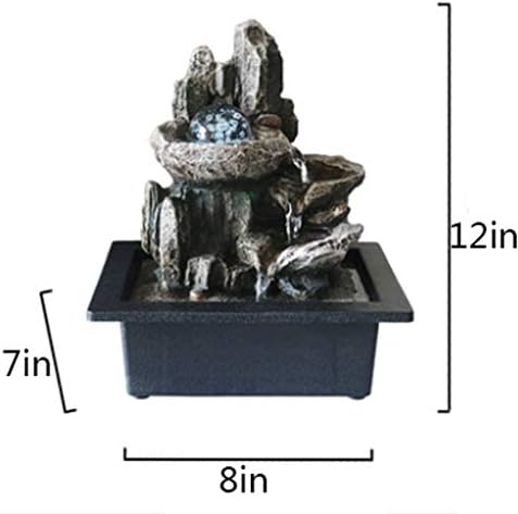 Simple Lucky Tabletop Water Fountain with LED Rolling Ball
