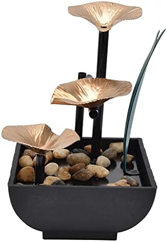 CHICIRIS Indoor Tabletop Fountain with 3-Tier Waterfall and Lighting Feature for Home Office Decor