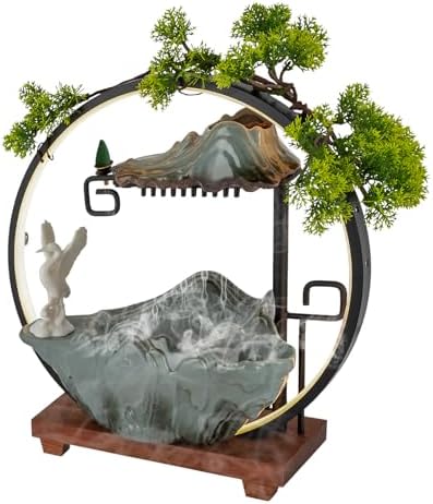 Type9 Fountain Waterfall Tabletop with LED Light and Automatic Pump