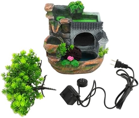 HEEPDD Tabletop Fountain with Fortune Tree and Water Wheel for Home Office Decor
