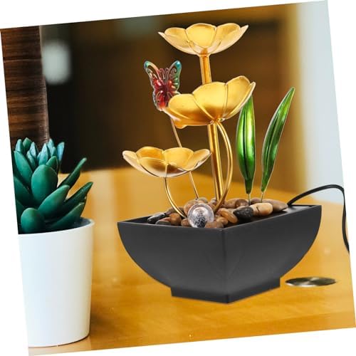 Tabletop Fountain with Lotus Flower Design Solar-Powered Water Feature