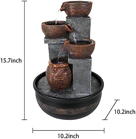 157 Inch High Tabletop Waterfall Fountain with LED Lights