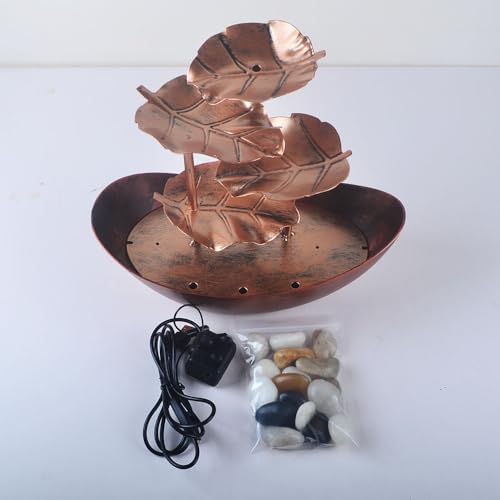 YOUUGIOR Tabletop Water Fountain with LED Light and USB Pump