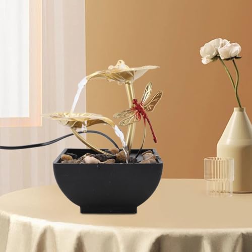 Lotus Leaf Dragonfly Fountain Water Decor