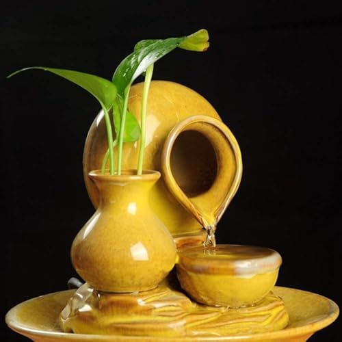 Wind Water Decoration Statue Indoor Fountain with LED Light and Water Pump