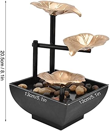 Modern Tabletop Fountain with LED Lights for Home Office Decor