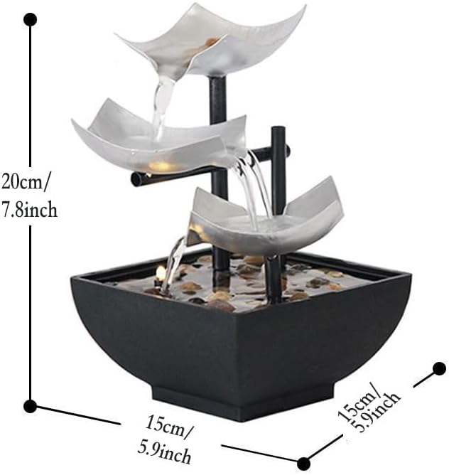 Waterfall Fountain Indoor 3 Tier Metal Zen Decor