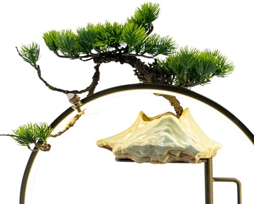 Tabletop Water Fountain with Monk Sculpture and LED Lights