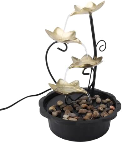 Enlybee Water Tabletop Fountain with LED Light Quiet USB Desk Fountain for Home and Office Decor