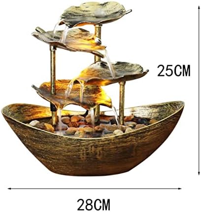 Elegant Tabletop Waterfall Fountain with LED Lighting