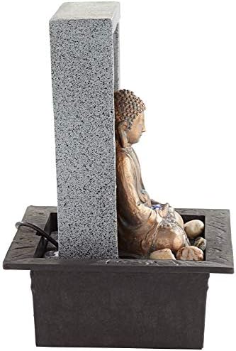 Meditating Buddha 11 Inch High Indoor Decor Tabletop Fountain