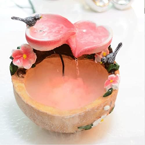 Pink Tabletop Fountain with Bird and Peach Design 1