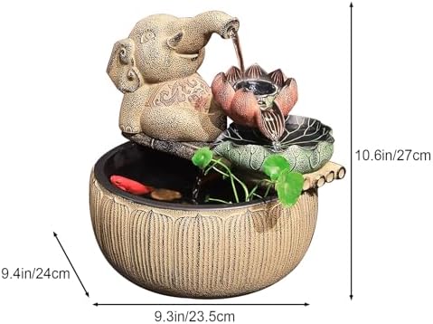 Zen Indoor Decor Desktop Fountain with Lotus Design