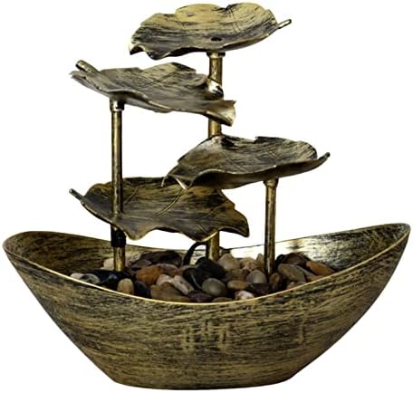 Elegant Desktop Fountain with LED Light and Lotus Design