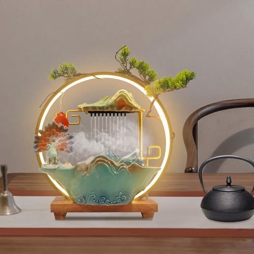 Tabletop Water Fountain with 7 Color LED and Mist
