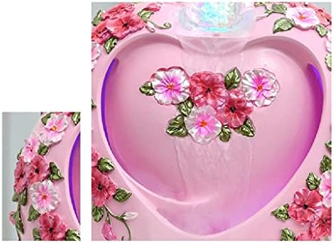 Pink Heart Shape Tabletop Fountain for Home Office Decor