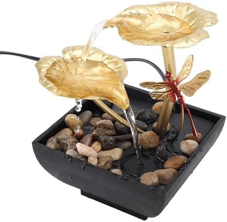 Lotus Leaf Dragonfly USB Tabletop Water Fountain