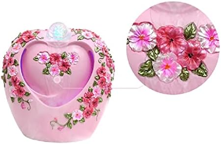 Pink Heart Shape Tabletop Fountain for Home Office Decor