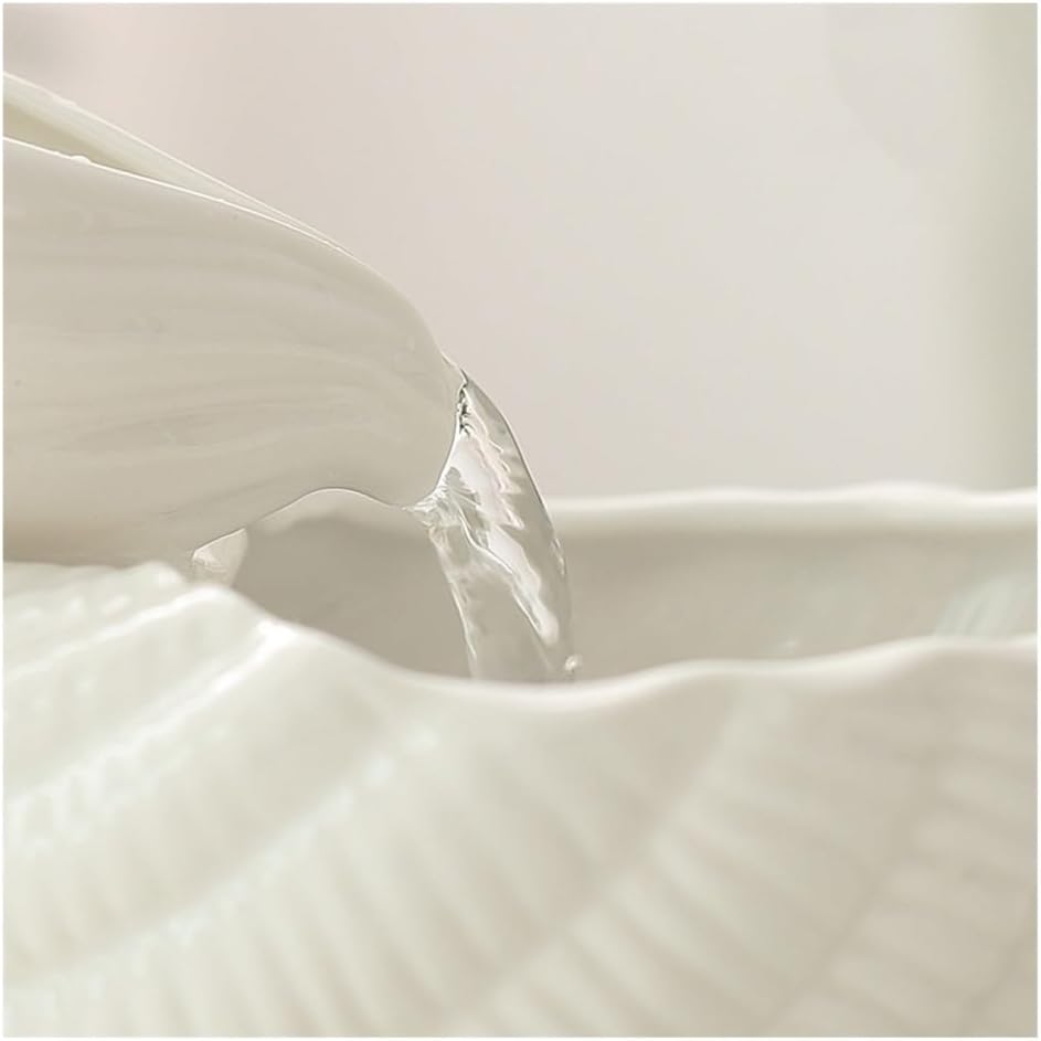 Pink Ceramic Tabletop Fountain with Conch Design