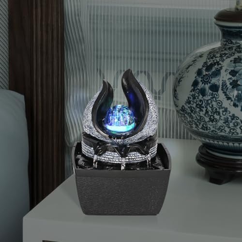 Hebafri Tabletop Water Fountain with LED Rolling Ball