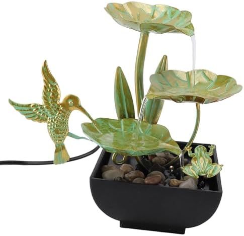 3 Tier Lotus Desk Fountain with LED Lights and USB Power Supply