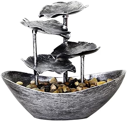 HIHELO Indoor Tabletop Waterfall Fountain with LED Light