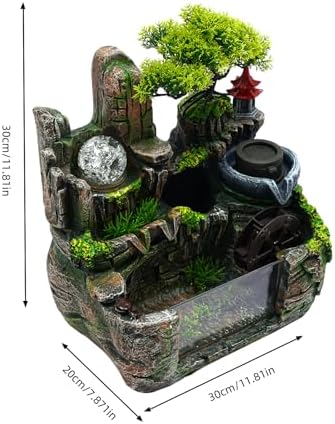 Kaichenyt Desktop Rockery Water Fountain with LED Light and Atomizer