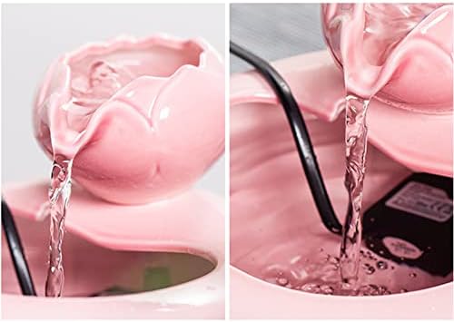 Pink Ceramic Tabletop Fountain for Relaxation and Zen