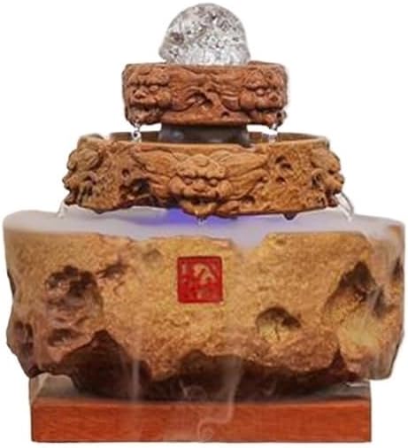 Yellow Tabletop Fountain Ceramic Water Decor