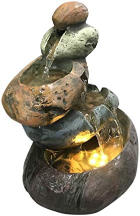 Multicolour Stone Tabletop Fountain with LED Lights