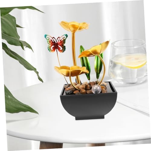 Tabletop Fountain with Lotus Flower Design Solar-Powered Water Feature