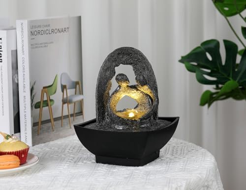 JUE ZHEN Tabletop Water Fountain with Humidifier for Home and Office