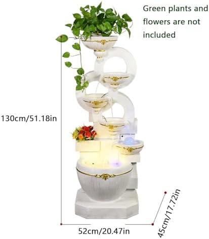 Outdoor Garden Water Fountain - 5118inch Decorative Resin Fountain for Home and Garden