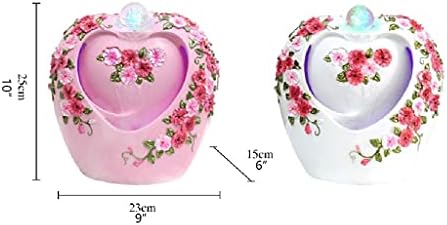 Pink Heart Shape Tabletop Fountain for Home Office Decor