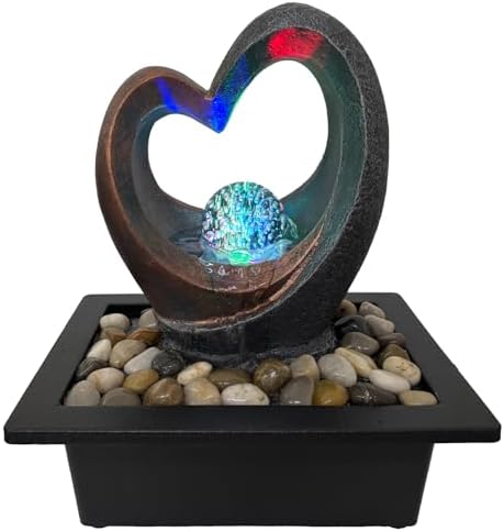 Spinning Orb Rock Tabletop Fountain with LED Light and OnOff Switch