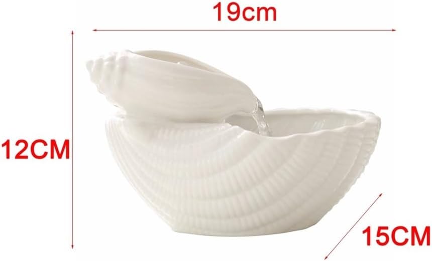 Pink Ceramic Tabletop Fountain with Conch Design