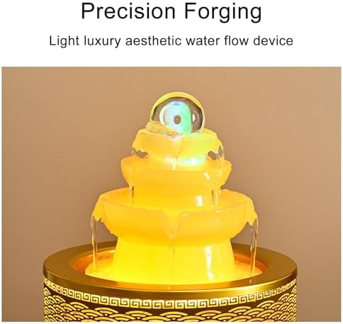Elegant Desktop Metal Fountain with Crystal Ball