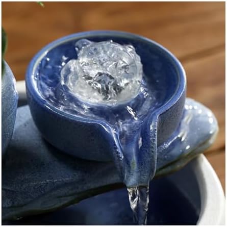 Ceramic Tabletop Fountain Indoor Decor with Water Flow and Feng Shui Benefits