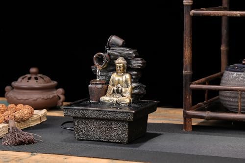 Seyee-bro Tabletop Water Fountain Buddha Statue Humidifier Decor 1