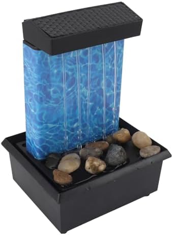 LED Lighted Waterfall Tabletop Fountain with USB Power 5V